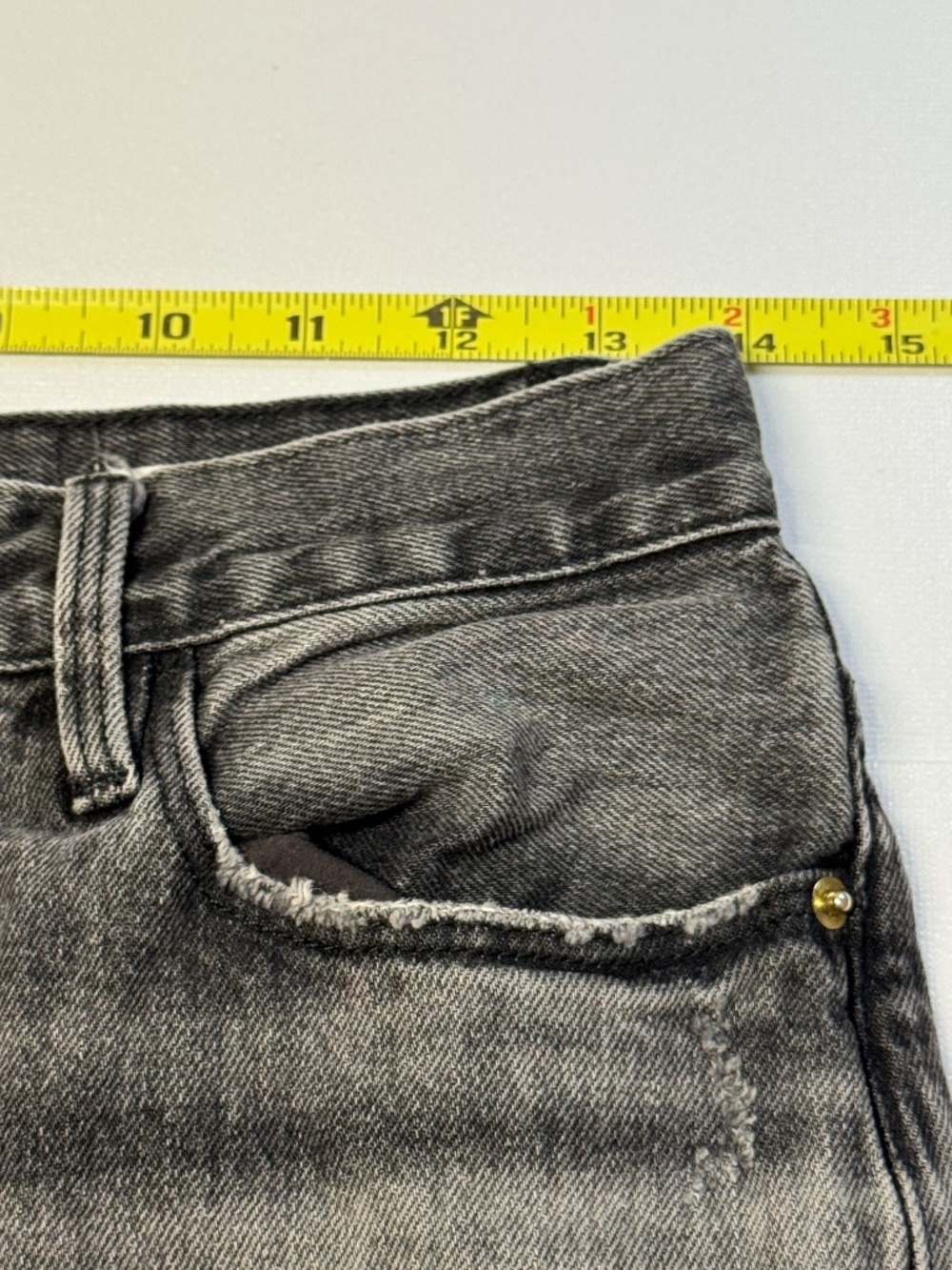 FRAME Le Nouveau Straight Jeans Gray Washed High Rise Size 25 Premium Denim - Picture 11 of 15
